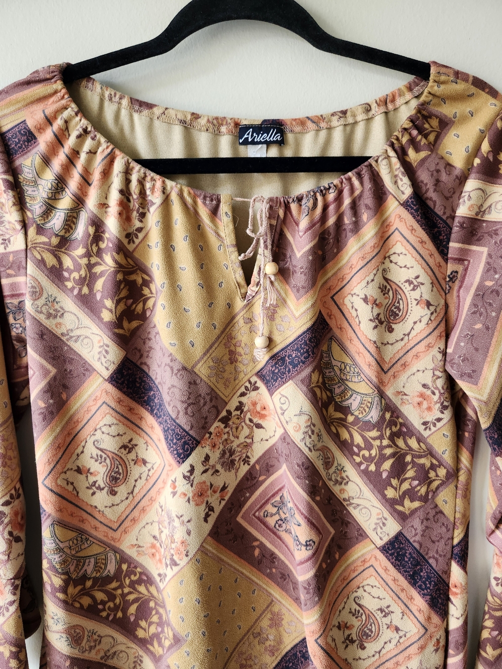 Boho Paisley Patchwork Peasant Top - Picture 7 of 9